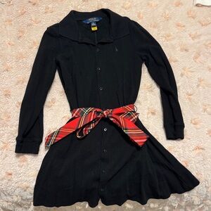 Polo by Ralph Lauren black cotton button down dress 6x